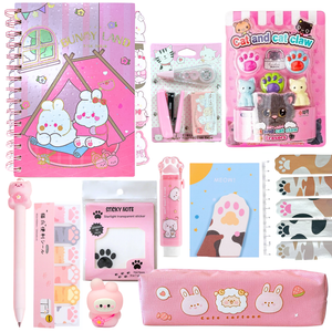 Box Papelería Kawaii - Set De Papelería Y Accesorios Kawaii
