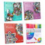 Box Regalo Set 3 Libros Mandalas + 24 Lápices Doble Punta