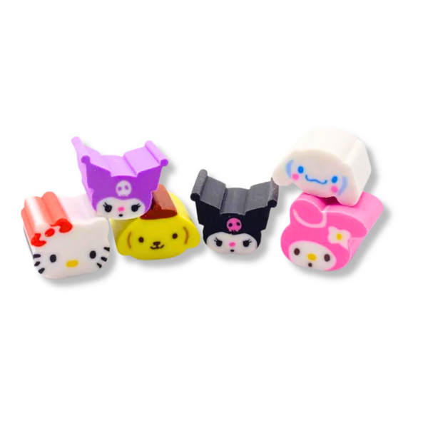 Pack 6 Mini Gomas De Borrar Kawaii Kuromi