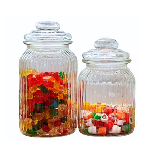 Frascos Vidrio Hermético Tarro Transparente Set De 2