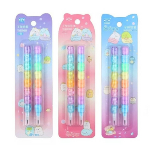 Set De 2 Lápices Mina Ositos Arcoiris Kawaii