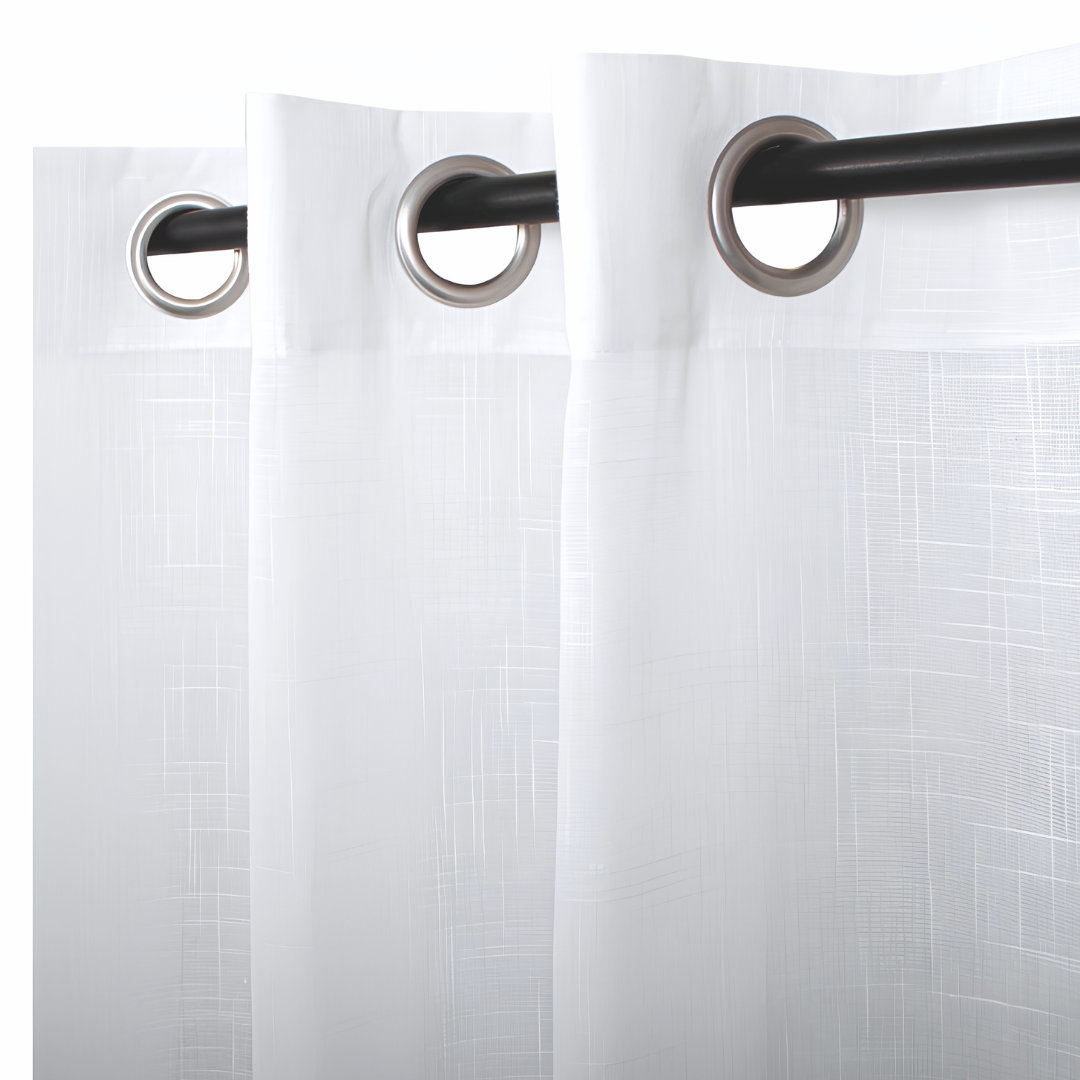Cortina Visillo Velo Lino 140x240 Cm Set De 2 Paños