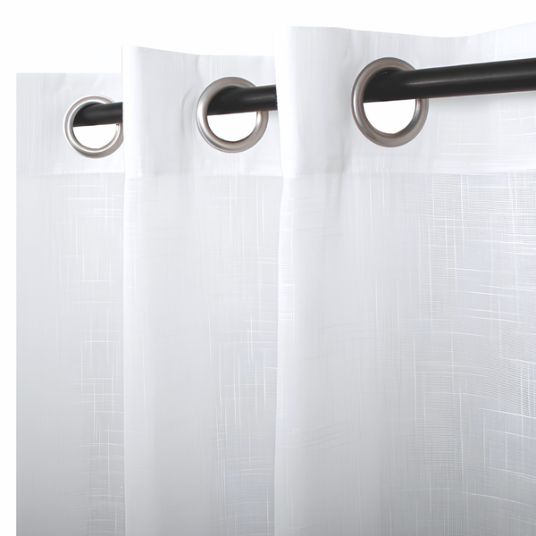 Cortina Visillo Velo Lino 140x240 Cm Set De 2 Paños