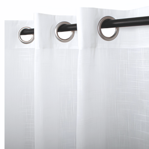 Cortina Visillo Velo Lino 140x240 Cm Set De 2 Paños
