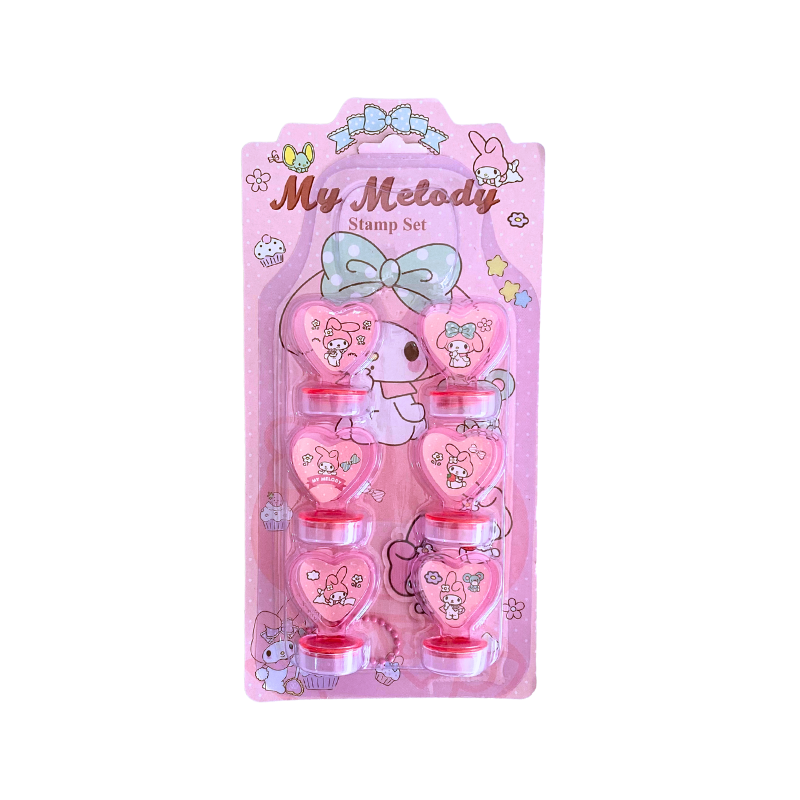 Set Timbres Sellos Diy Kawaii Kuromi My Melody Cinnamonroll