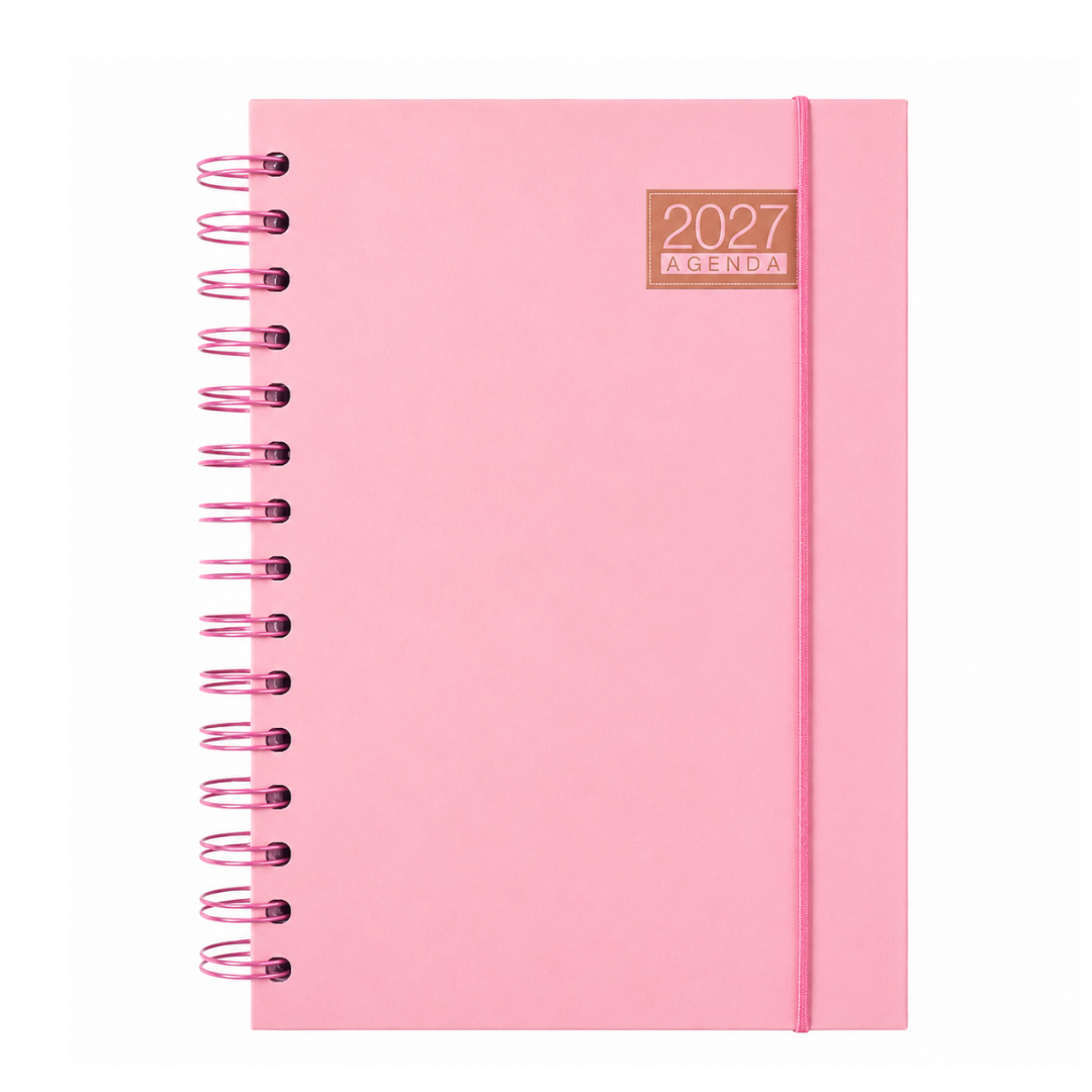 Agenda 2027 A5 Anillada Tapa Dura Planificador Diario Kawaii
