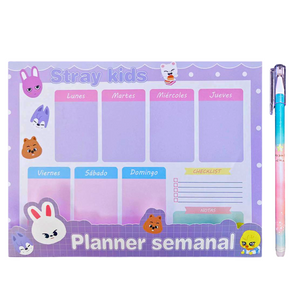 Planner Semanal 30 Hojas + Lápiz Tinta Gel 100% Borrable