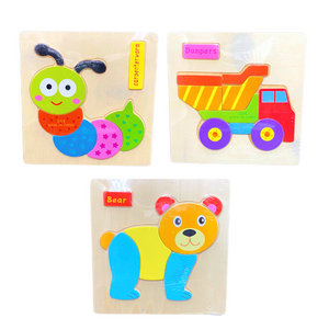 Rompecabezas Puzzle Surtidos Didácticos De Madera Pack 3