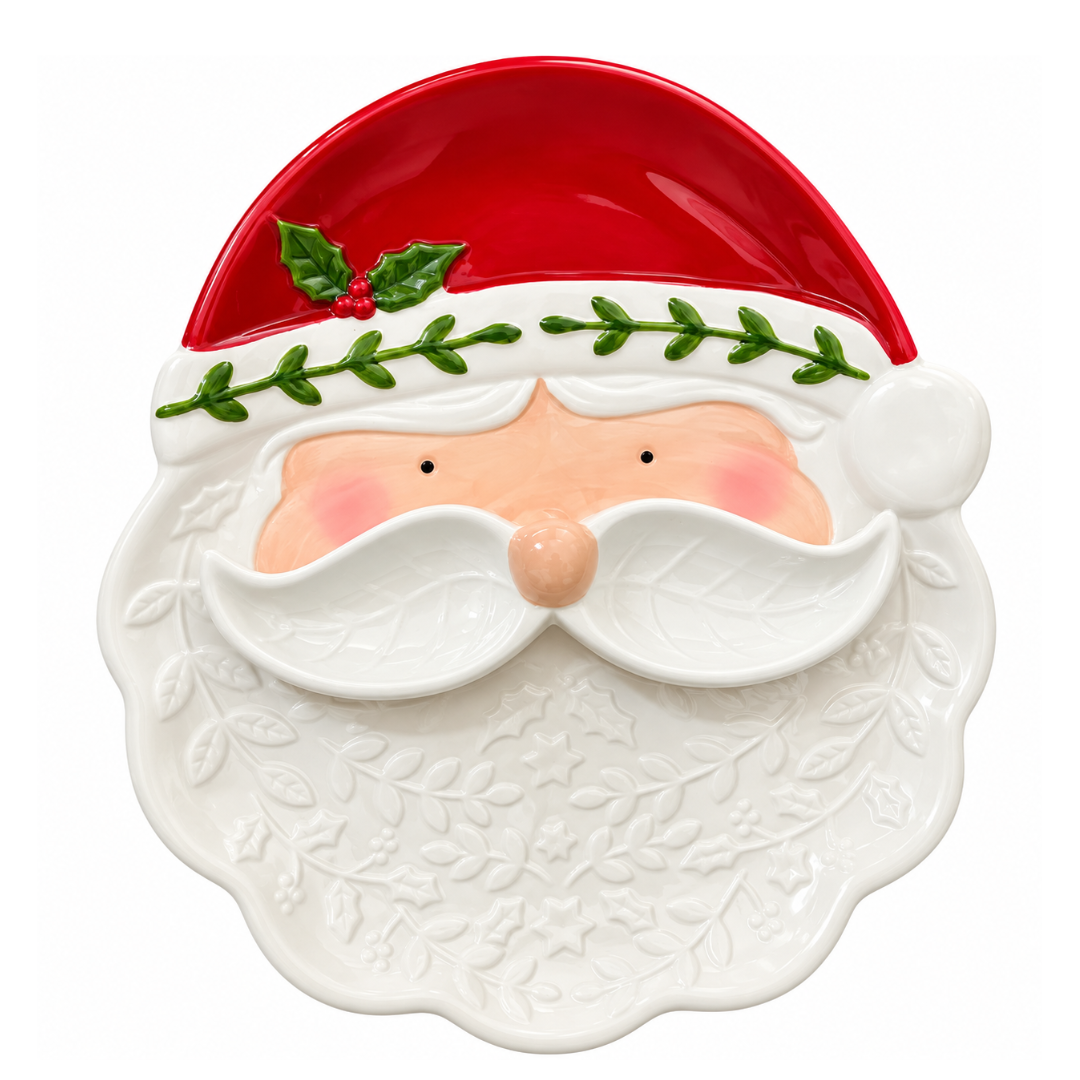 Bandeja Navideña Viejo Pascuero 28x29 Cm Para Aperitivos