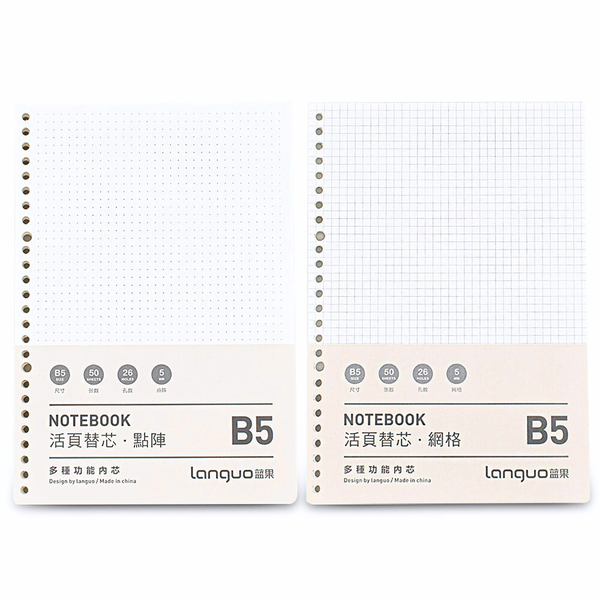 Pack De 2 Repuesto De Hojas Para Libreta Anillada B5 Mixto