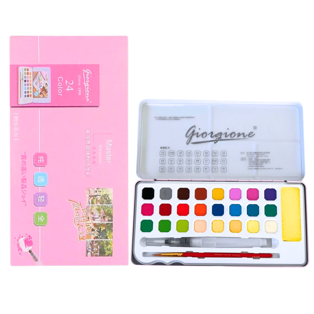 Kit Pintura Acuarela Sólida 24 Colores De Alta Calidad