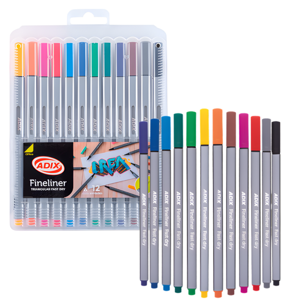 Lápices Tiralíneas Fineliner Colores 0.4 Mm Set De 12