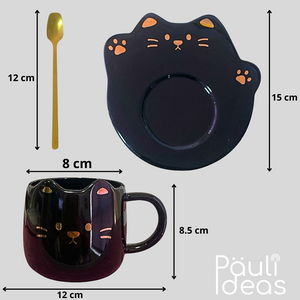 Tazón Mug Taza De Gatito Kawaii 360 Ml