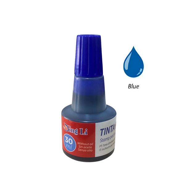 Tinta Azul 30ml Para Tampón Huellero Y Timbres