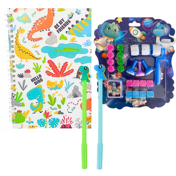 Set De Papelería Kawaii Tierna Dinosaurio
