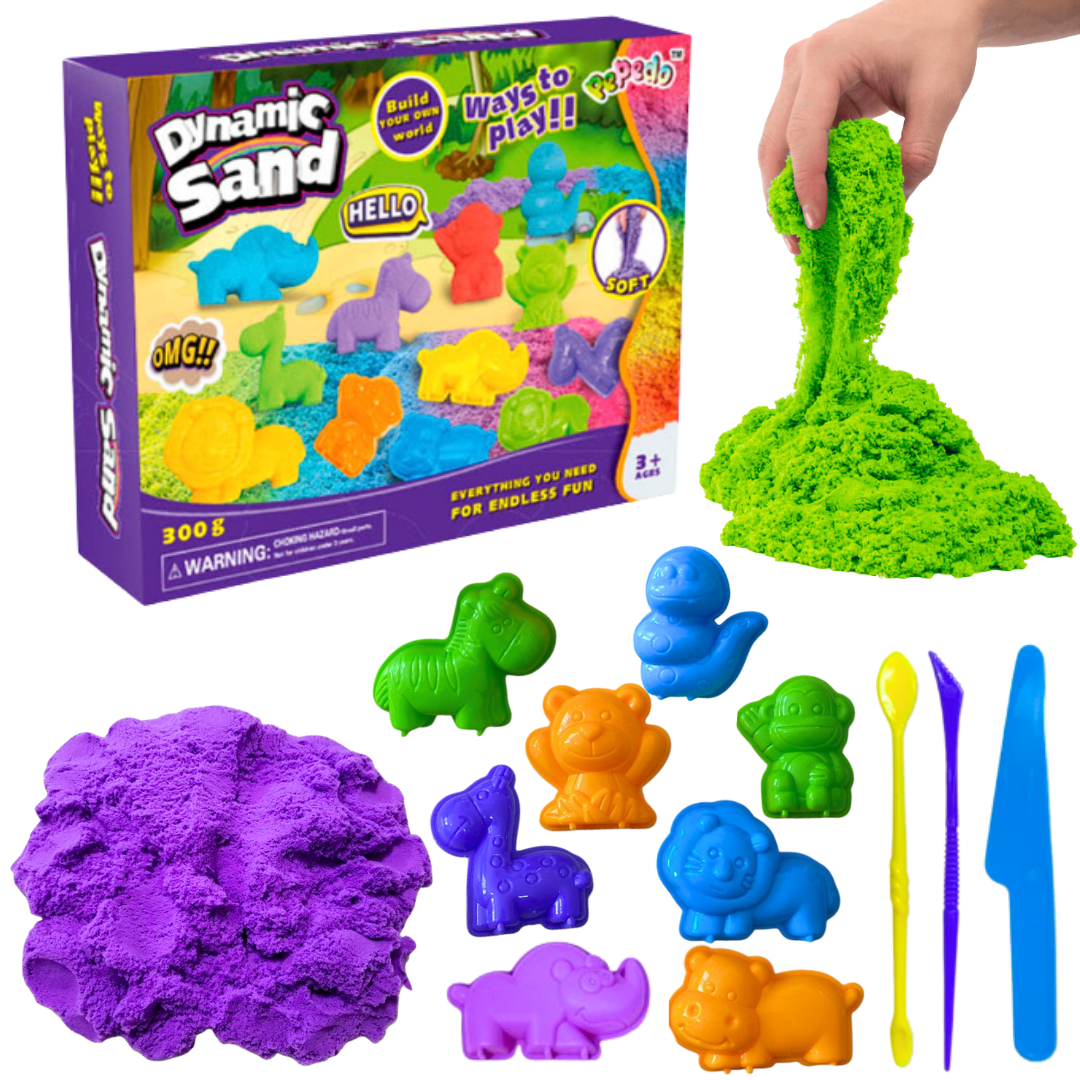 Kit De Arena Mágica Con Moldes Y Herramientas Para Niños