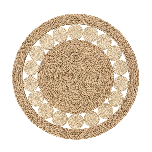 Alfombra De Yute Redonda 120 Cm Fibra Natural