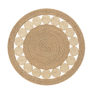 Alfombra De Yute Redonda 120 Cm Fibra Natural