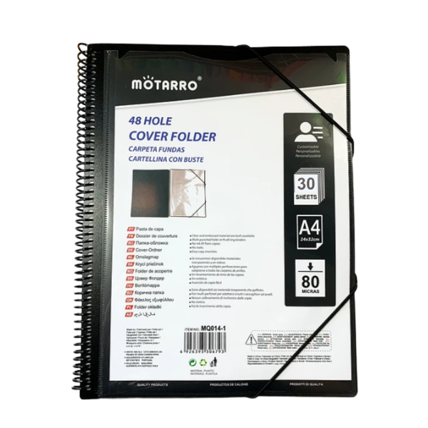 Carpeta Archivadora Anillada A4 Con 30 Fundas Transparentes