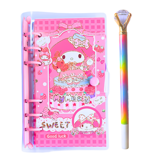 Libreta Agenda Kawaii Kuromi De 74 Hojas Con Lápiz De Gel