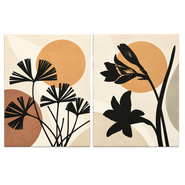 Cuadros Pinturas Decorativas Boho Abstractas 30x40 Cm Set 2