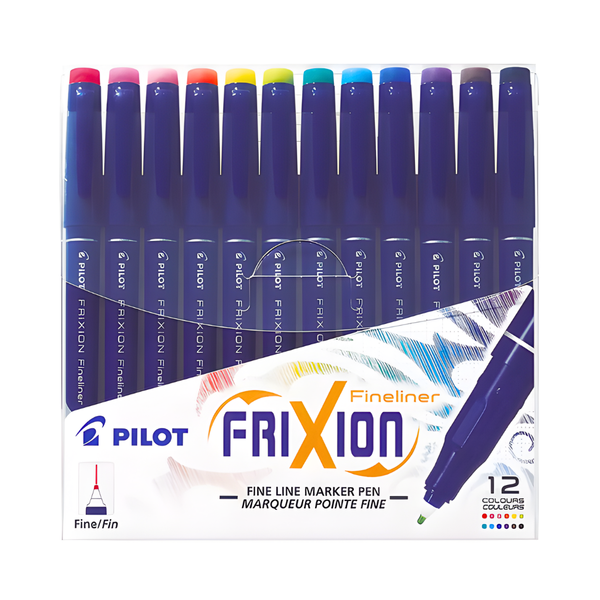 Set 12 Marcadores Pilot Frixion Fineliner Borrables 1.3 Mm