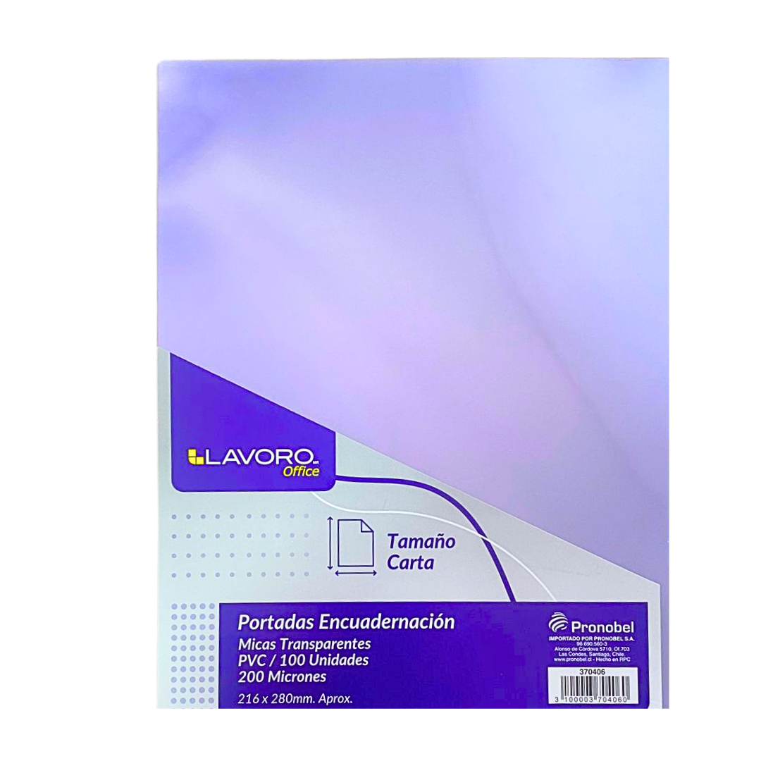 Mica Transparente Pvc Para Encuadernación Pack 100 Unid