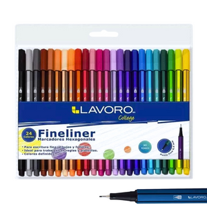 Set 24 Tiralíneas Punta Fina 0.4 Mm Lavoro