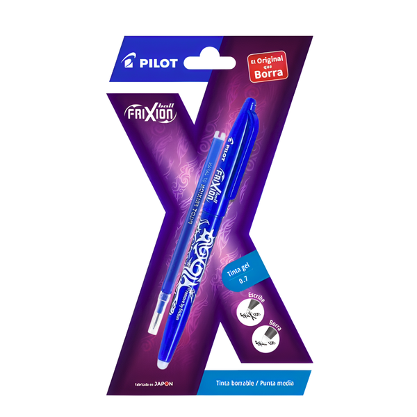 Lápiz Gel Pilot Frixion Ball 0.7mm Tinta Borrable + Repuesto