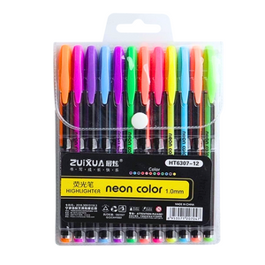 Lápices Tinta Gel Neón Set 12 Unidades 1,0 Mm