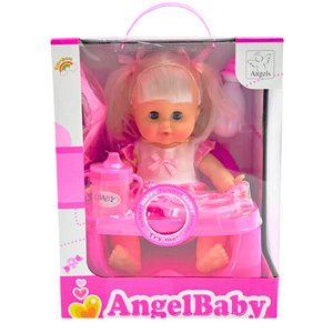 Muñeca Bebé Interactiva Con Silla De Comer Y Accesorios