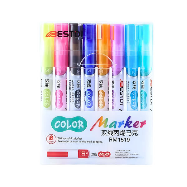 Set 8 Plumón Mágico Outline Marcadores Rotuladores Metálico