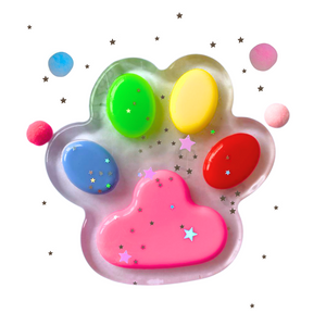 Squishy Patita Gato Grande 13cm Pegajosa Con Luz Led