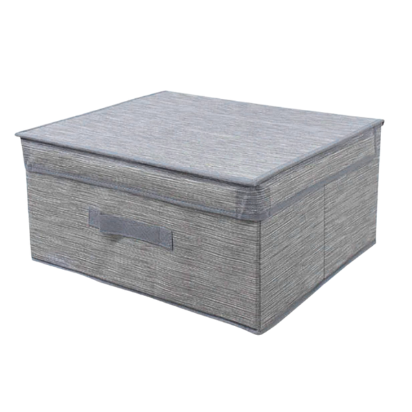Caja Organizadora De Tela Con Tapa Para Ropa 30x28x15 Cm