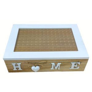 Caja Organizadora De Madera Para Té Con 6 Compartimientos