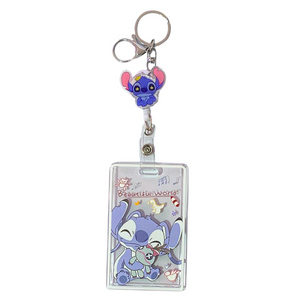 Porta Credencial Yoyo Retráctil Diseño Kawaii de Stitch