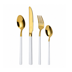 Set Cubiertos Dorados 24 Piezas Servicio Para 6 Personas