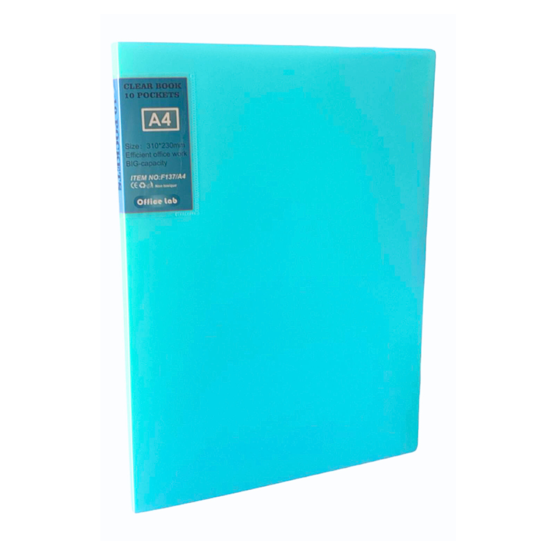 Carpeta Archivadora Color Pastel 10 Fundas Transparentes A4