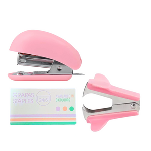 Set Mini Corchetera + Sacacorchetes + Corchetes Diseño Kawai