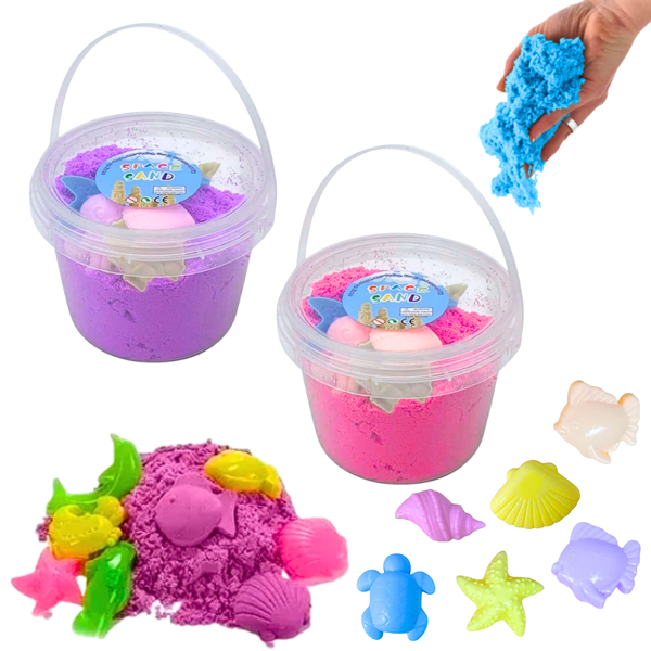 Arena Mágica Didáctica Infantil Con Moldes Set De 2 Potes