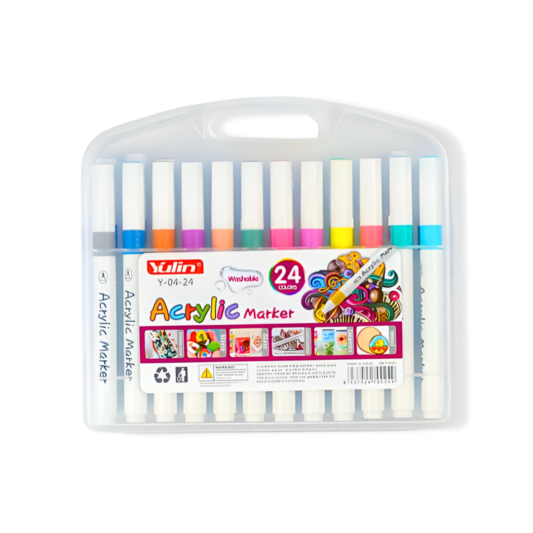 Set De 24 Plumones Acrílicos Para Toda Superficie