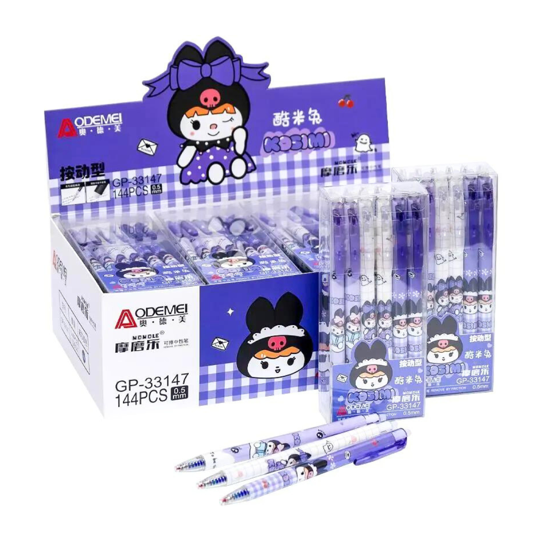 Caja 12 Lápices Kawaii Tinta Gel Borrable 100%