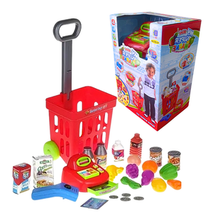 Set Juguete Caja Registradora Y Carro De Supermercado