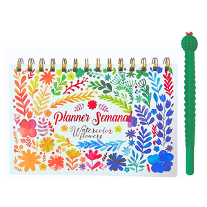 Planner Semanal Diseños Kawaii 50 Hojas + Lápiz Pasta Kawaii