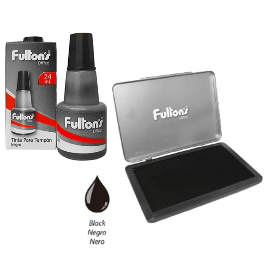 Set Almohadilla Huellero + Tinta Negra 24ml
