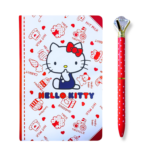 Libreta Tipo Agenda Hello Kitty Con Lápiz Kawaii