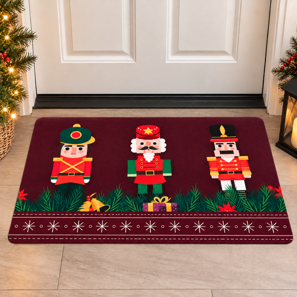 Alfombra Navideña Antideslizante 60x40cm Para Entrada
