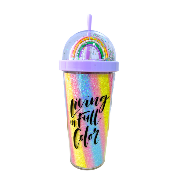 Vaso De Verano Con Bombilla Doble Acrílico Diseño Kawaii