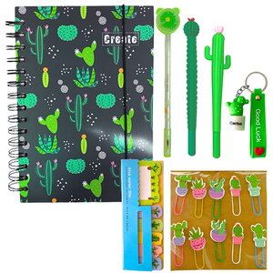 Box Papelería De Cactu Set De Papelería Y Accesorios Kawaii