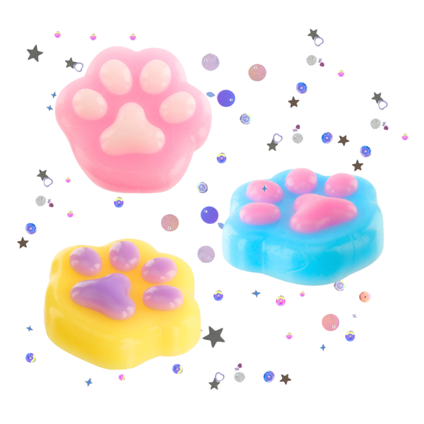 Mini Squishy Pegajosa Patita De Gato Antiestrés Pack 10